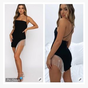 White Fox Come Back Mini Dress Black